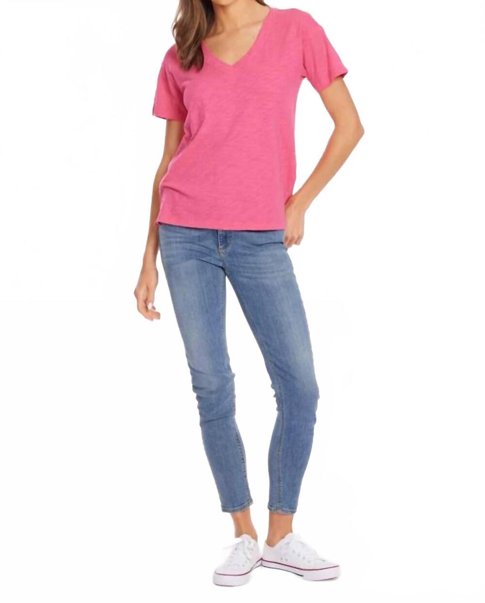 NEW MODODOC boxy v-neck tee in fruit punch
